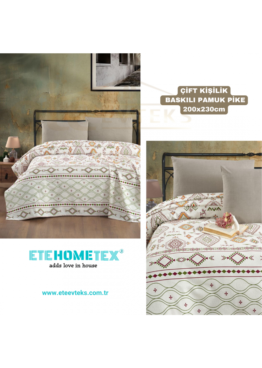 ETEHOMETEX ÇİFT KİŞİLİK BASKILI PAMUK PİKE ANATOLİA BEJ 8696474231844 ETEHOMETEX ÇİFT KİŞİLİK BASKILI PAMUK PİKE ANATOLİA BEJ 8696474231844